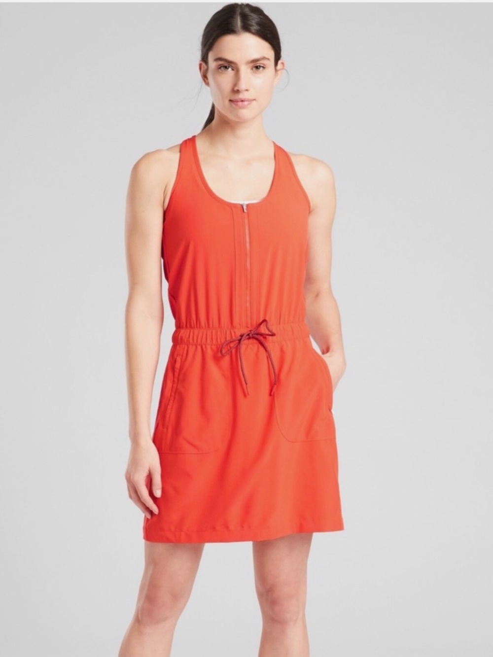 NWT Athleta Expedition Dress Skort in Vibrant Coral Red Women’s Size 2